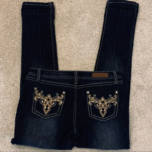 Project‎ Indigo Dark Wash Straight Cuffed Cropped Jeans 9 - Picture 2 of 16